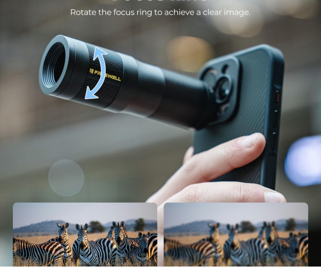 Телеоб'єктив з оптичним збільшенням 6× для смартфонів (iPhone та Samsung) Freewell 6X Telephoto Lens